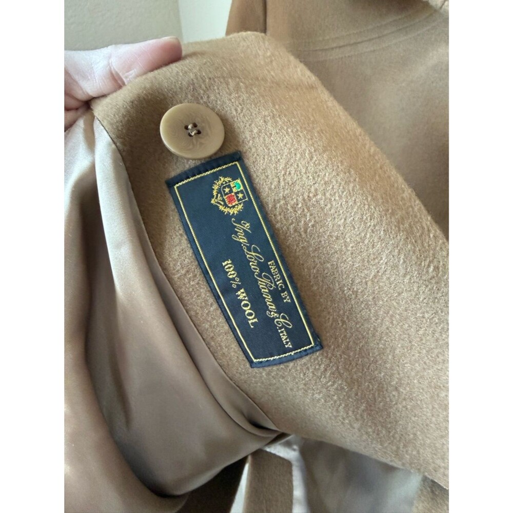Fleurette 100% Wool Stand Collar Car Coat Camel Size 8 - Picture 3 of 8
